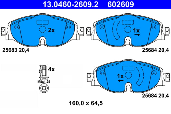 set placute frana,frana disc 13.0460-2609.2 ATE