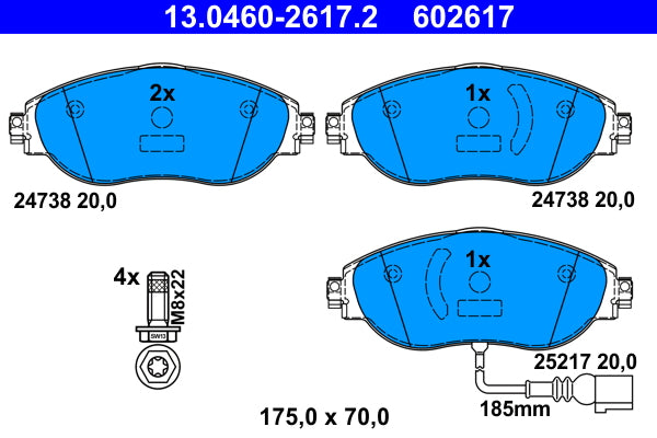 Set placute frana ATE 13.0460-2617.2