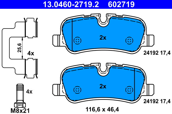 set placute frana,frana disc 13.0460-2719.2 ATE