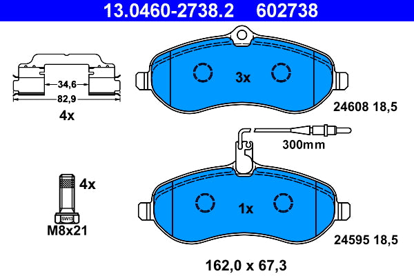 set placute frana,frana disc 13.0460-2738.2 ATE