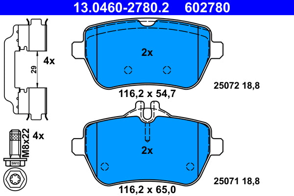 set placute frana,frana disc 13.0460-2780.2 ATE