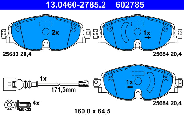 set placute frana,frana disc 13.0460-2785.2 ATE