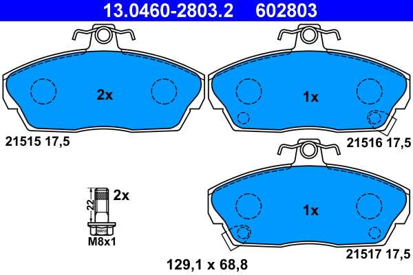 set placute frana,frana disc 13.0460-2803.2 ATE