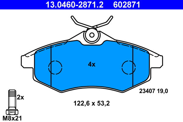 set placute frana,frana disc 13.0460-2871.2 ATE