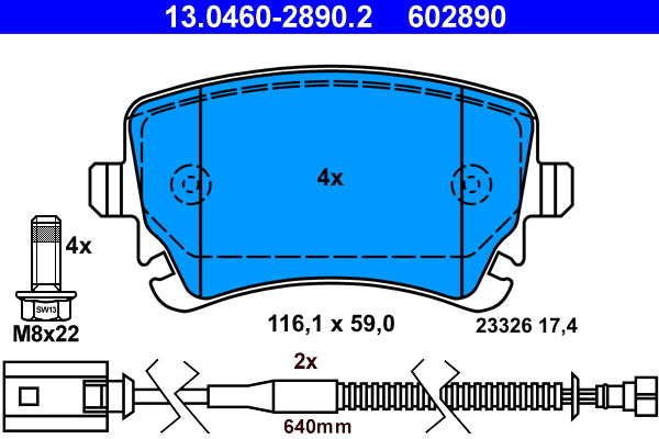 set placute frana,frana disc 13.0460-2890.2 ATE