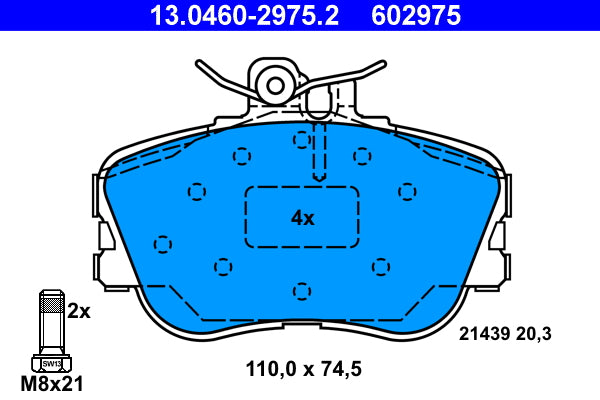 set placute frana,frana disc 13.0460-2975.2 ATE
