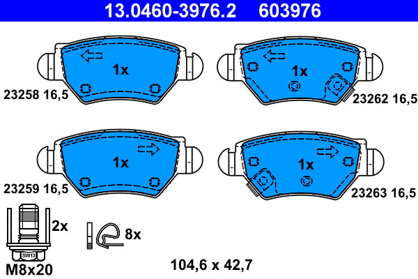 set placute frana,frana disc 13.0460-3976.2 ATE