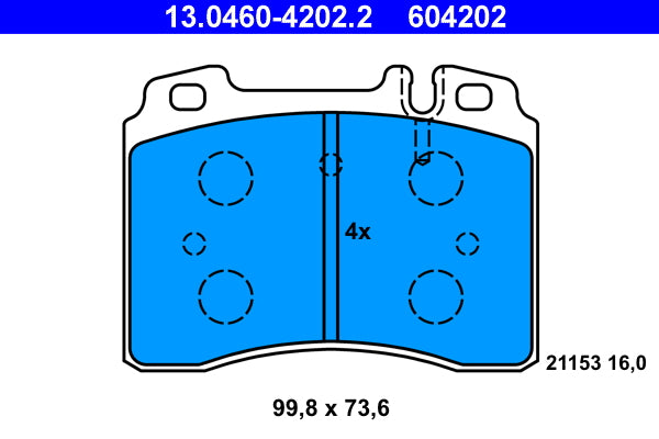 set placute frana,frana disc 13.0460-4202.2 ATE