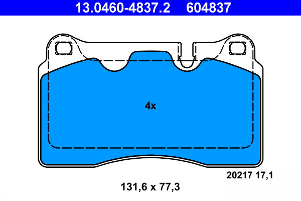 set placute frana,frana disc 13.0460-4837.2 ATE