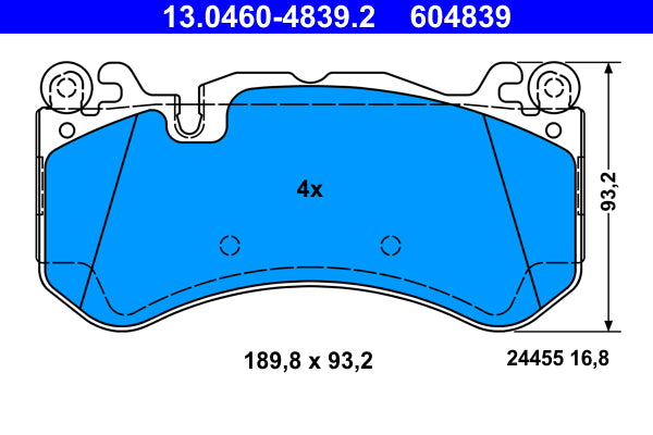 set placute frana,frana disc 13.0460-4839.2 ATE