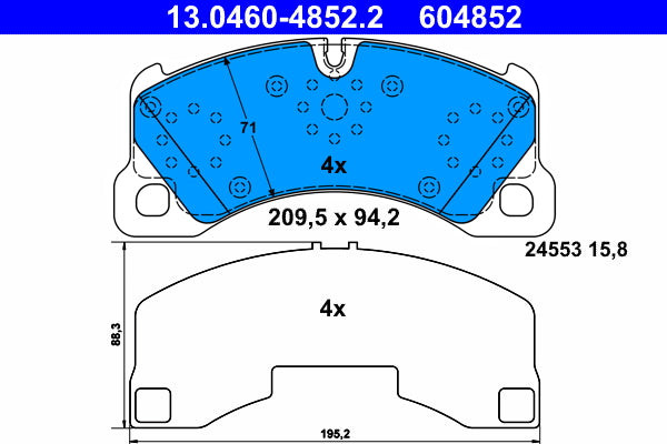 set placute frana,frana disc 13.0460-4852.2 ATE