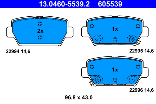 set placute frana,frana disc 13.0460-5539.2 ATE