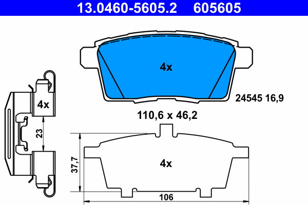 set placute frana,frana disc 13.0460-5605.2 ATE