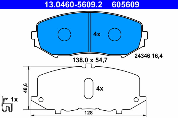 Set placute frana ATE 13.0460-5609.2