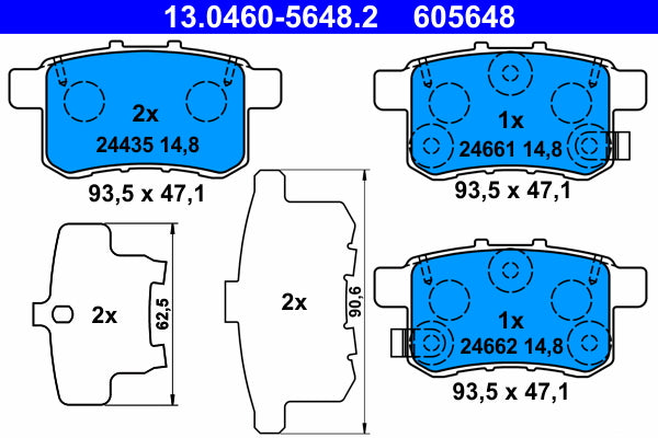 set placute frana,frana disc 13.0460-5648.2 ATE