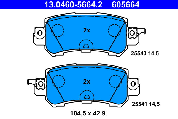 set placute frana,frana disc 13.0460-5664.2 ATE