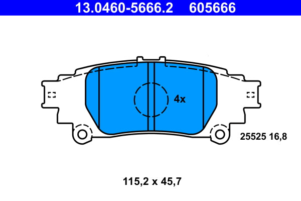 set placute frana,frana disc 13.0460-5666.2 ATE