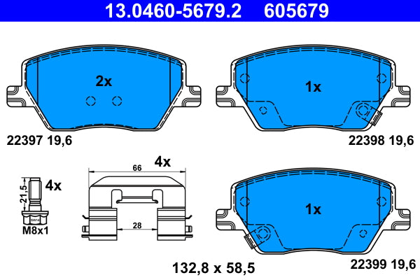 set placute frana,frana disc 13.0460-5679.2 ATE