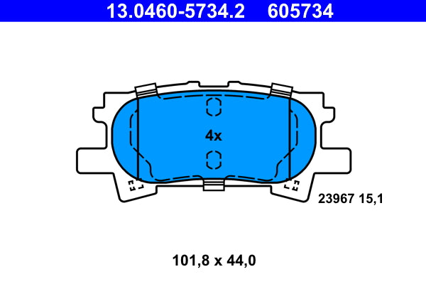 Set placute frana ATE 13.0460-5734.2