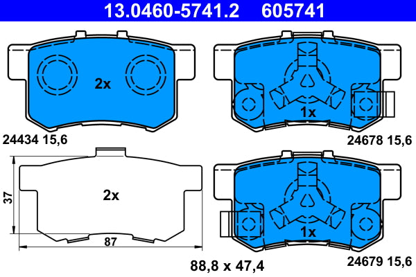 set placute frana,frana disc 13.0460-5741.2 ATE