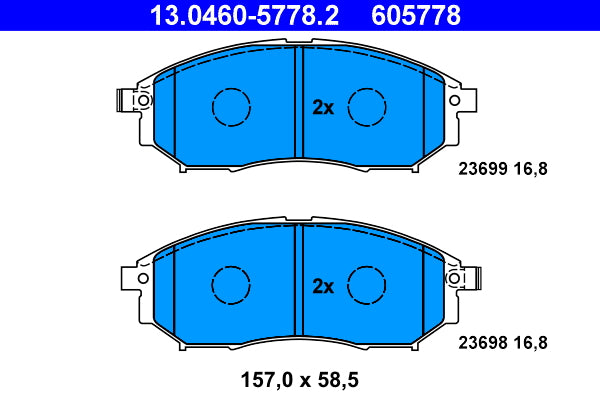 set placute frana,frana disc 13.0460-5778.2 ATE