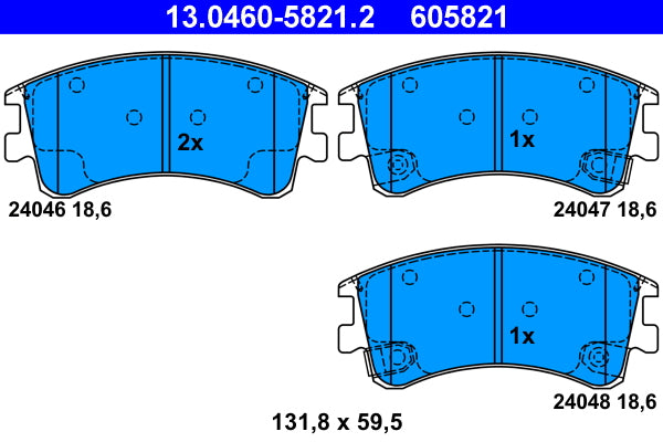 set placute frana,frana disc 13.0460-5821.2 ATE