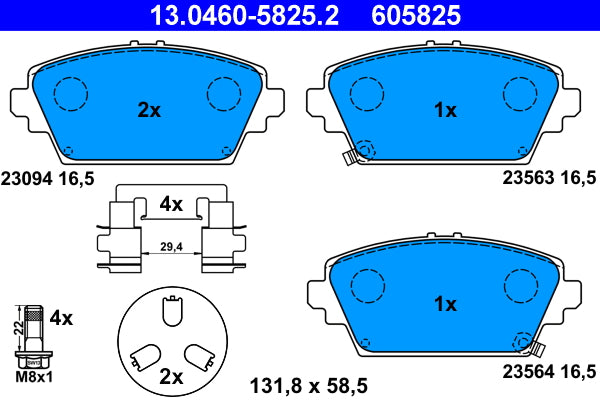 set placute frana,frana disc 13.0460-5825.2 ATE