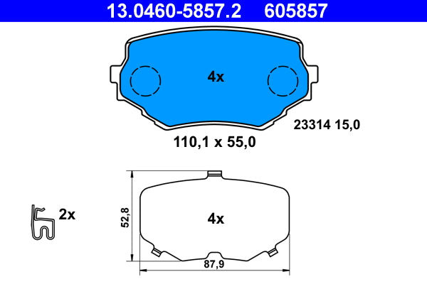 set placute frana,frana disc 13.0460-5857.2 ATE