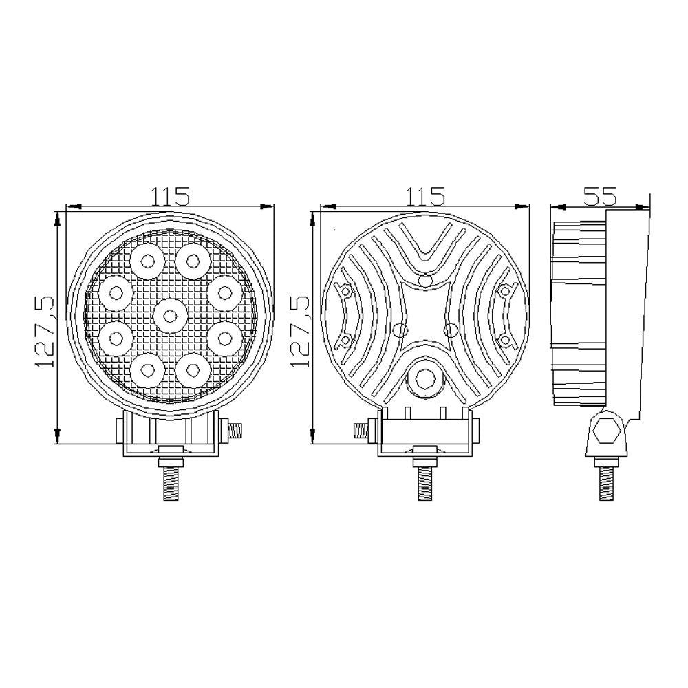 Proiector Led Auto Off Road - 27W - 9 SMD LED Carguard - CLL010