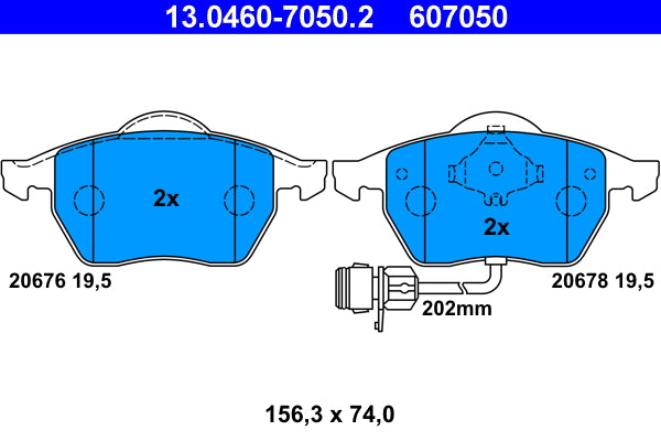 set placute frana,frana disc 13.0460-7050.2 ATE