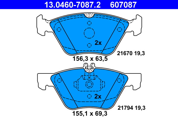 set placute frana,frana disc 13.0460-7087.2 ATE