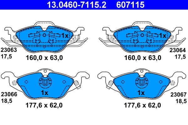 set placute frana,frana disc 13.0460-7115.2 ATE