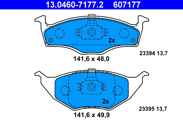 set placute frana,frana disc 13.0460-7177.2 ATE