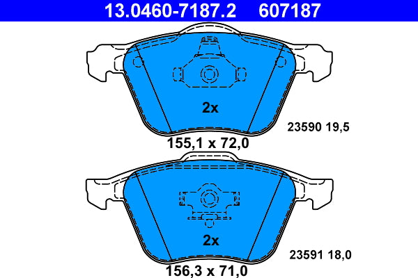 set placute frana,frana disc 13.0460-7187.2 ATE