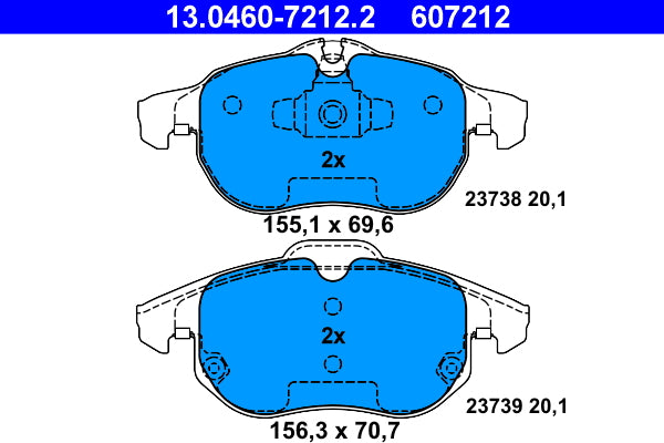 set placute frana,frana disc 13.0460-7212.2 ATE