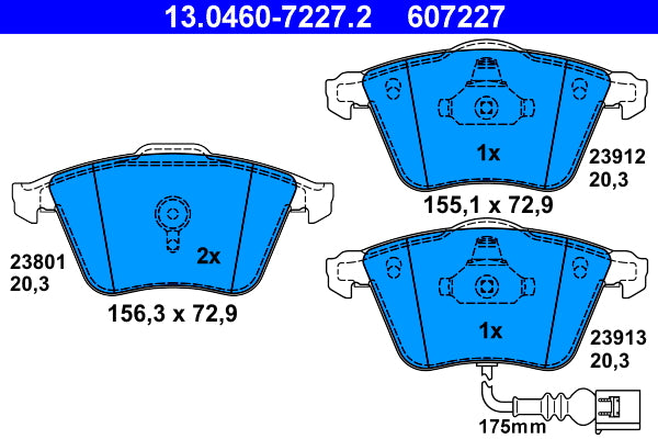 set placute frana,frana disc 13.0460-7227.2 ATE