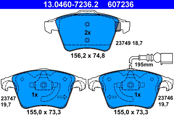set placute frana,frana disc 13.0460-7236.2 ATE