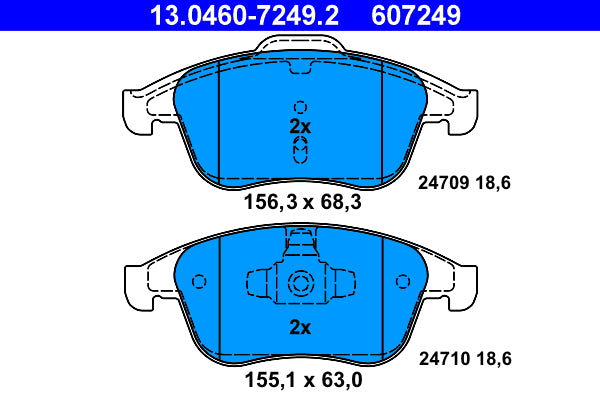 set placute frana,frana disc 13.0460-7249.2 ATE