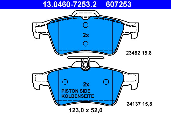 set placute frana,frana disc 13.0460-7253.2 ATE