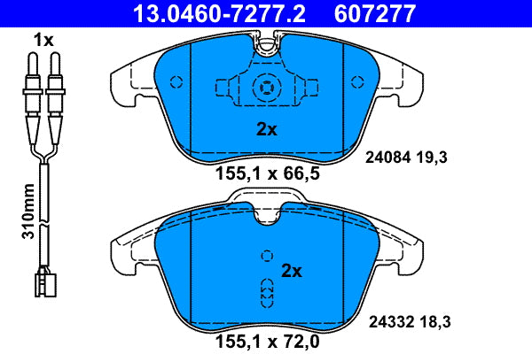 set placute frana,frana disc 13.0460-7277.2 ATE