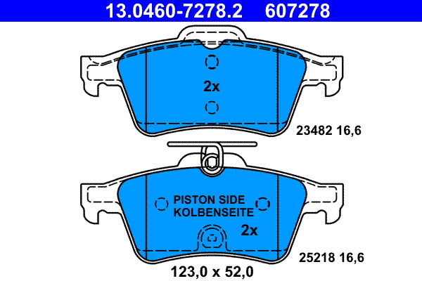 set placute frana,frana disc 13.0460-7278.2 ATE