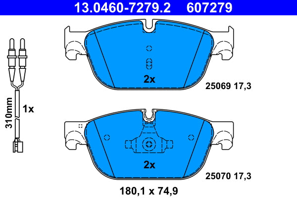 set placute frana,frana disc 13.0460-7279.2 ATE