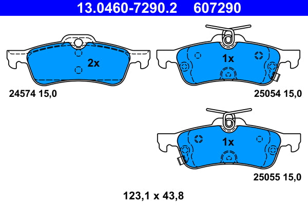 set placute frana,frana disc 13.0460-7290.2 ATE