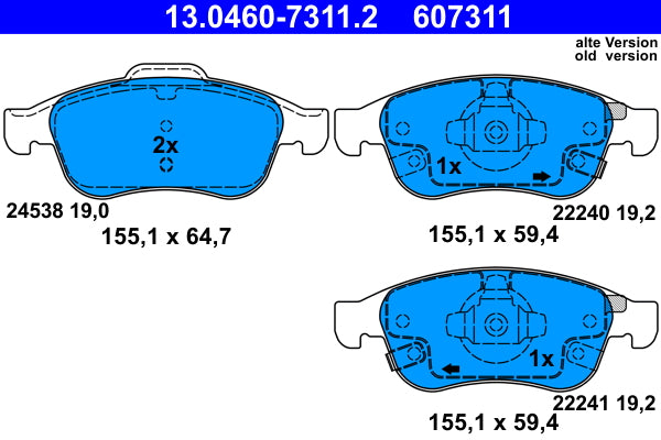 Set placute frana ATE 13.0460-7311.2