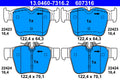 set placute frana,frana disc 13.0460-7316.2 ATE