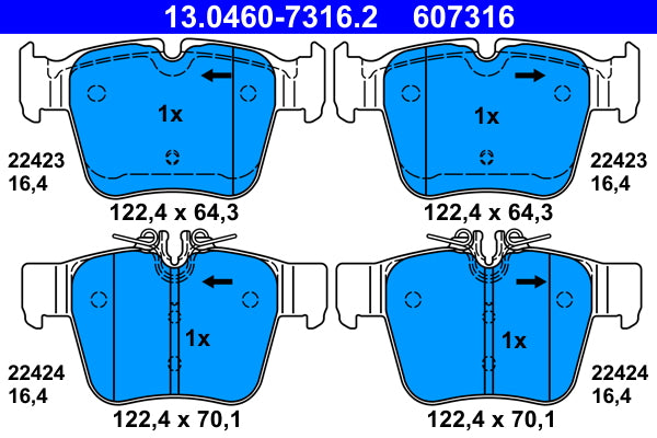 set placute frana,frana disc 13.0460-7316.2 ATE