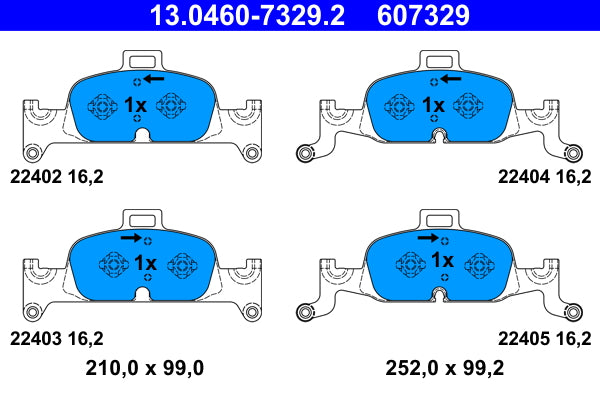 set placute frana,frana disc 13.0460-7329.2 ATE