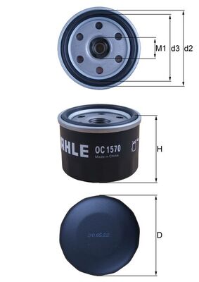 Filtru ulei OC 1570 MAHLE