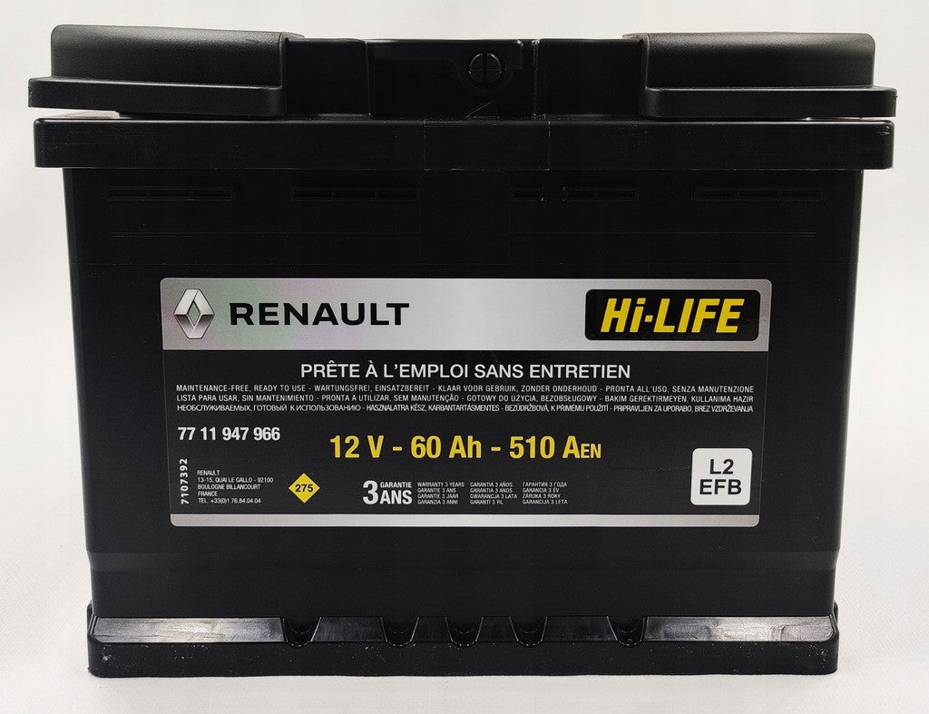 Baterie Auto Renault 60 Ah 510Aen - 12222845