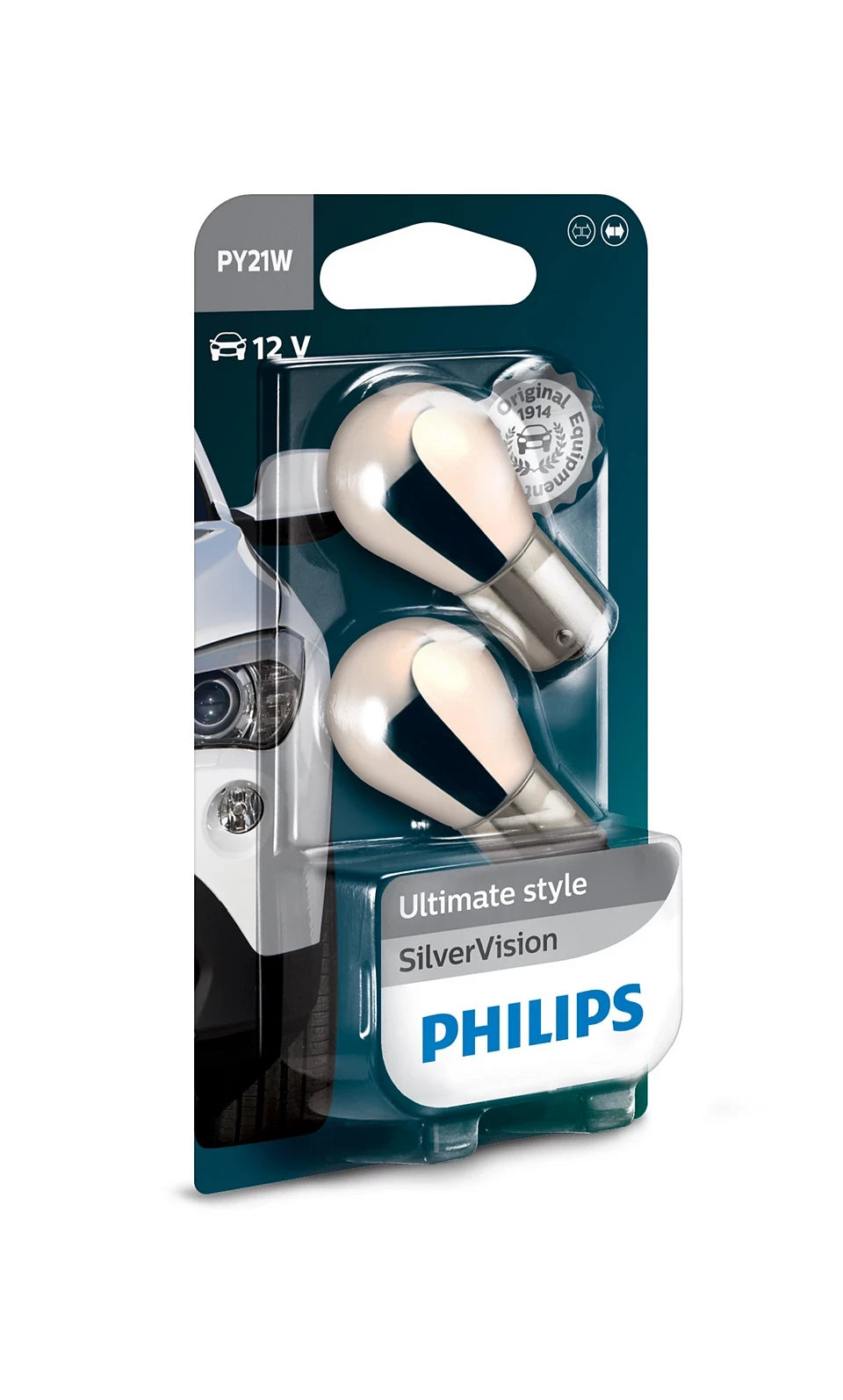 Bec Halogen Philips PY21W SilverVision 12V 21W BAU15s - Set 2 Buc - 11694413